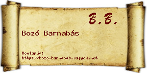 Bozó Barnabás névjegykártya